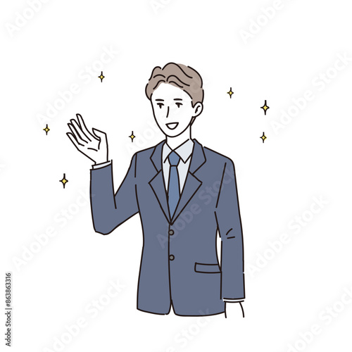 自信に満ちたビジネスマンのイラスト