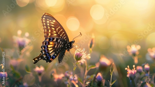 Butterfly on a Flower in Golden Sunlight © Naturalis