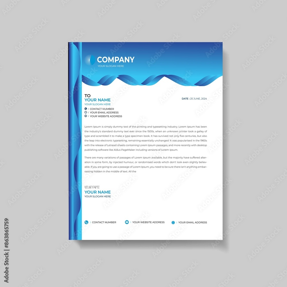 Modern company letterhead Modern company letterhead