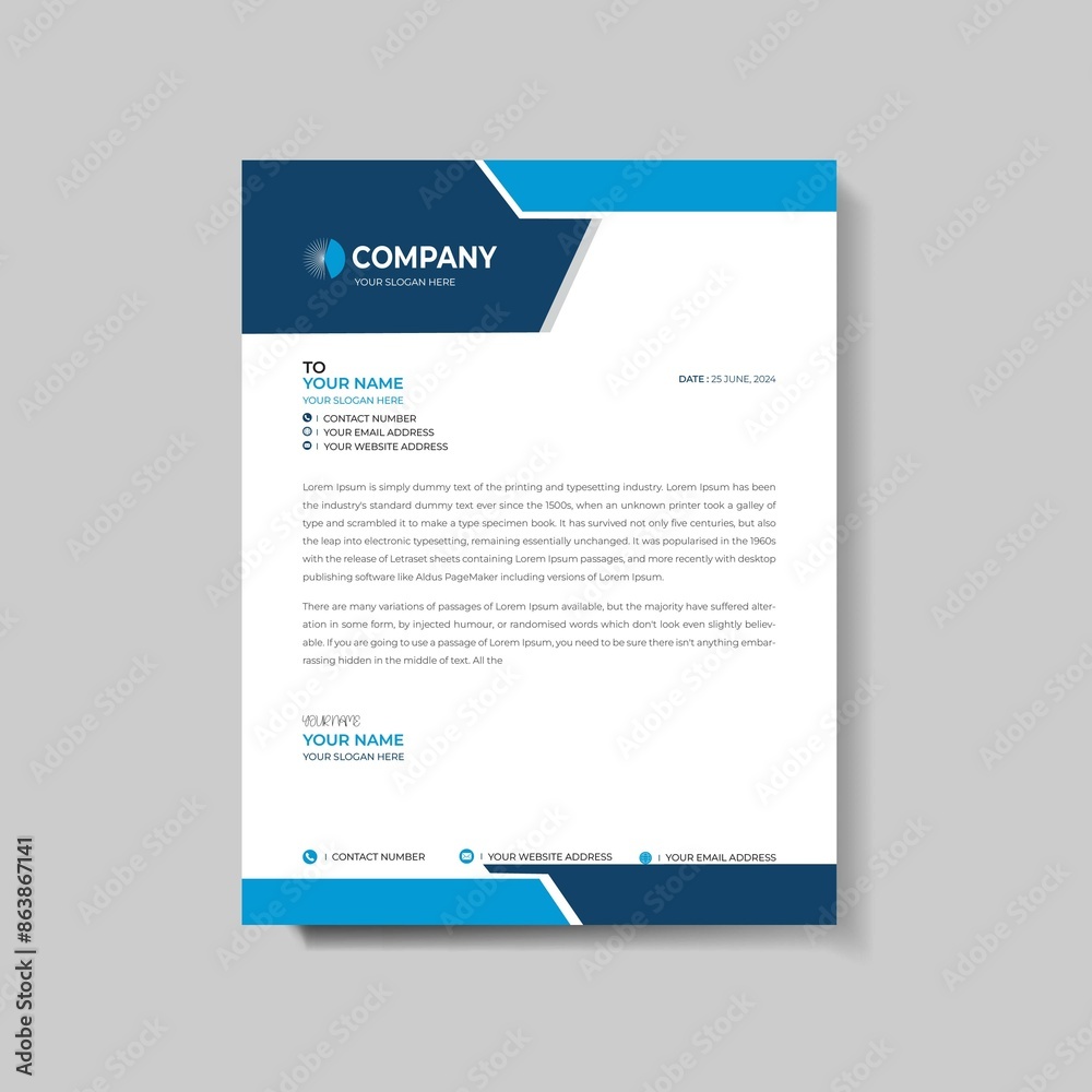 Modern company letterhead Modern company letterhead