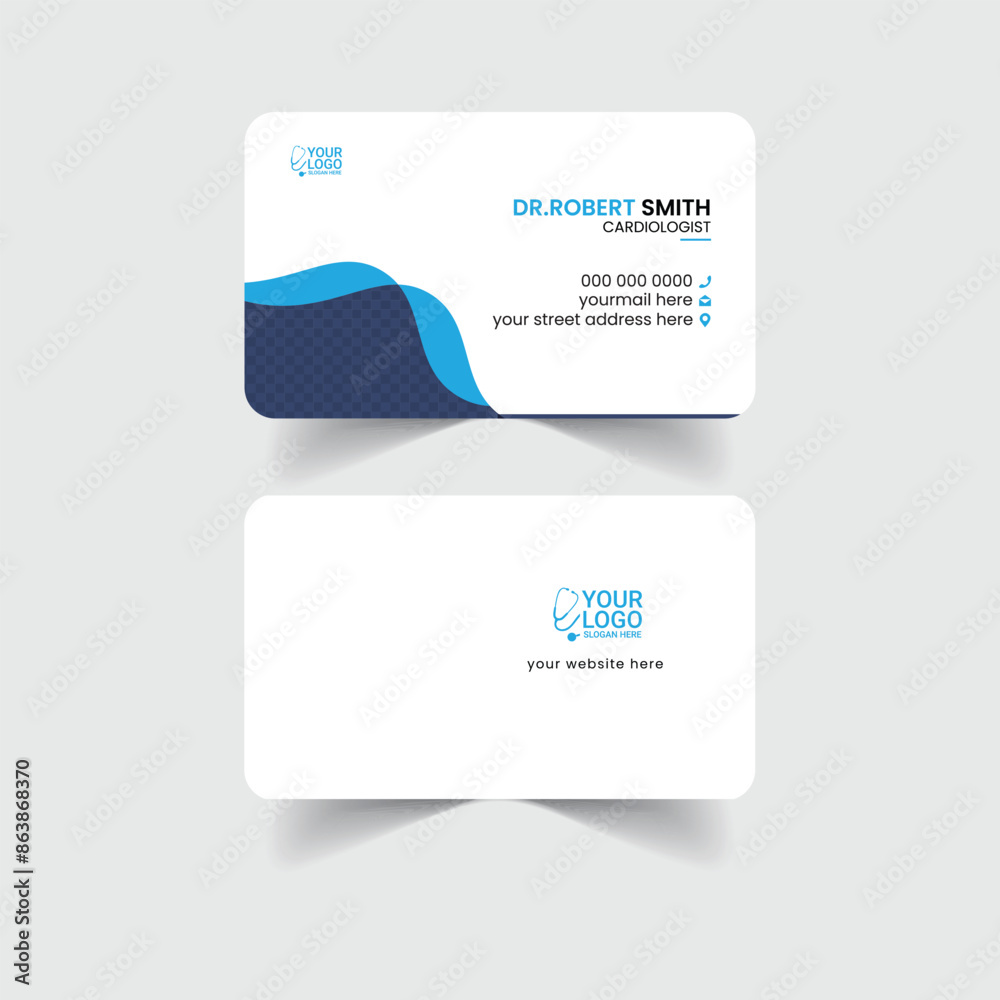Minimal and Professional medical business card template design