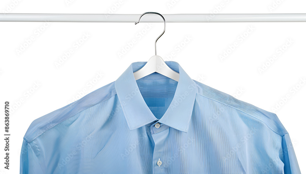 Hanger with creased shirt isolated on white Hanger with creased shirt isolated on white