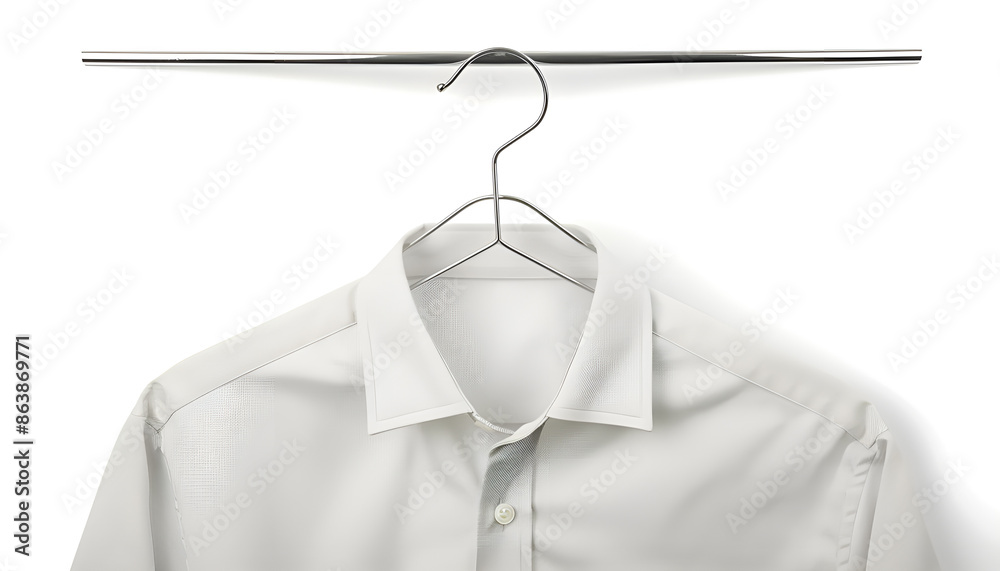Hanger with creased shirt isolated on white Hanger with creased shirt isolated on white