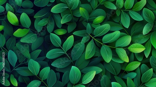 Lush Green Leaves Background.