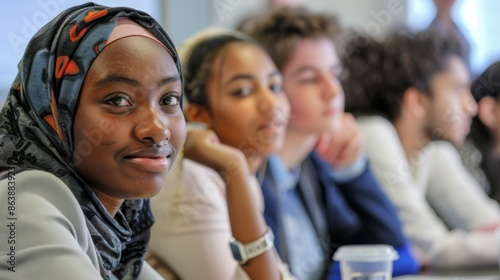 A group of students attending a workshop on entrepreneurship, showcasing the development of entrepreneurial skills and the creation of new businesses.