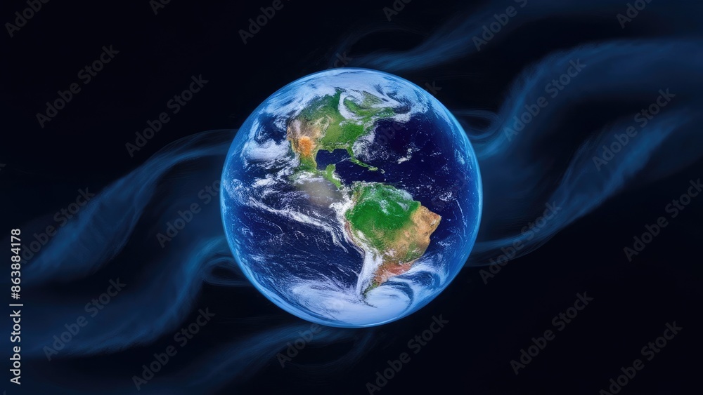 Fototapeta premium A striking photo of the planet earth against a deep black background
