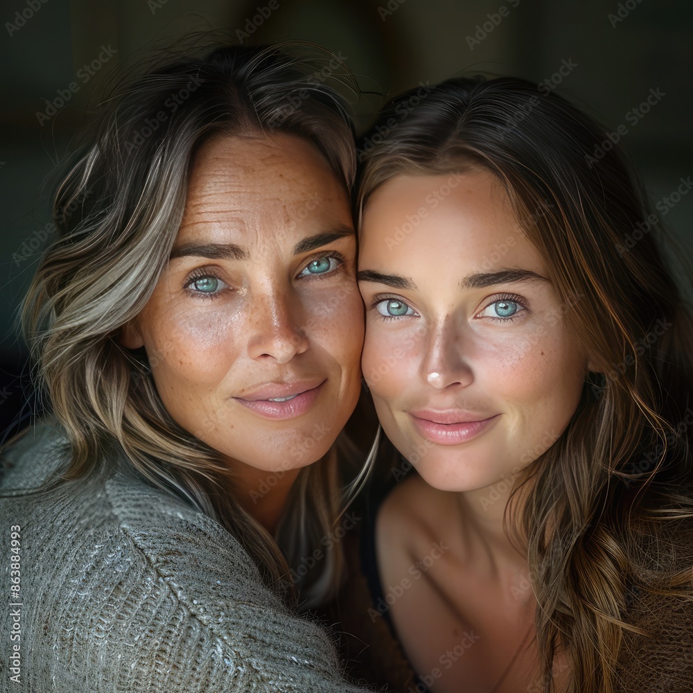 Portrait of smiling mother and daughter Portrait of smiling mother and daughter
