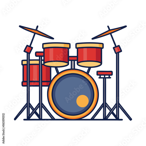 drum kit silhouette vector illustration