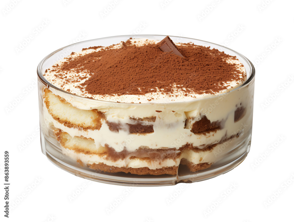 a dessert in a glass container