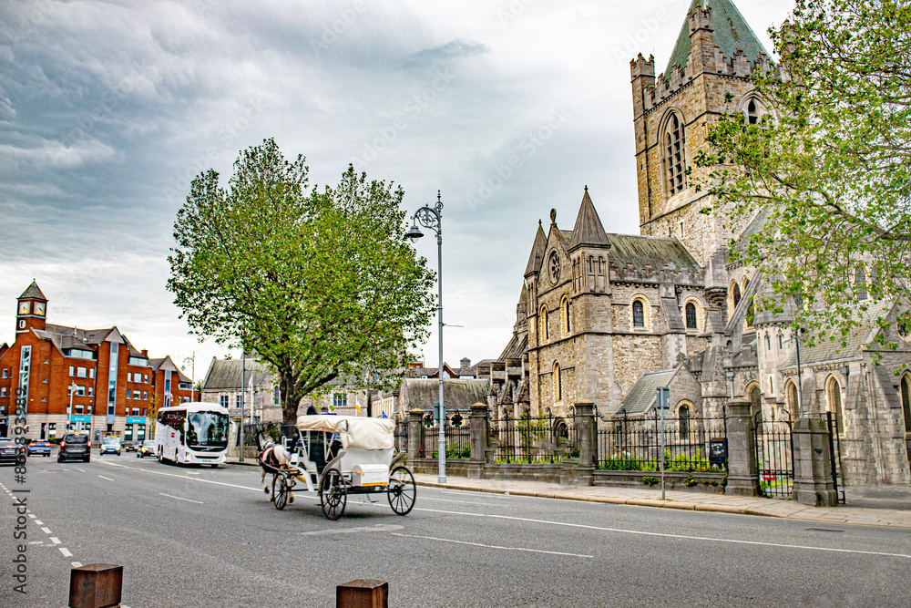 Naklejka premium Dublin downtown and temple bar in Ireland republic