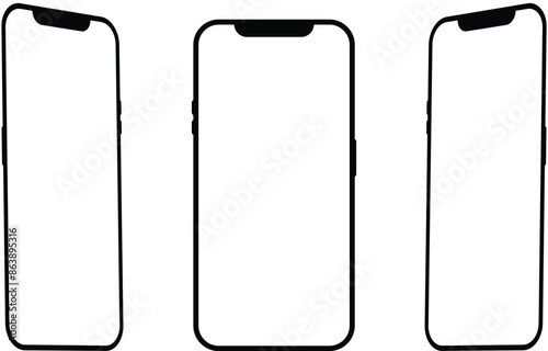 Angel set of Smartphone mock up. Mobile Mockup I phone 15,10, 10s, 11, 11pro, and new iPhone 14, 14pro, 12 mini. Mock up screen iPhone 12 pro. Transparent. Realistic modern gadget set