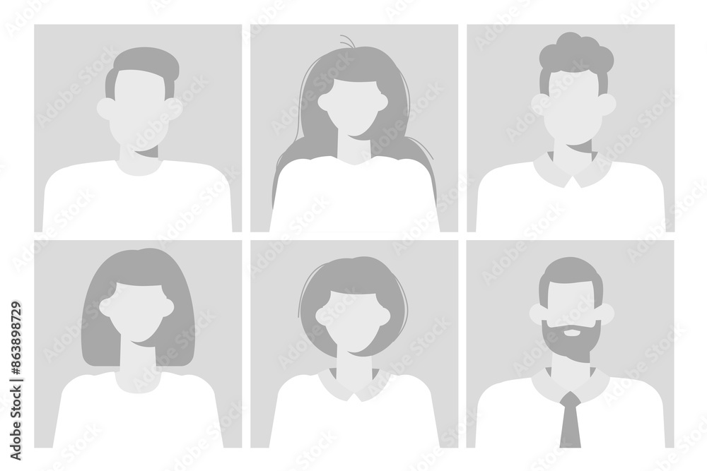Default placeholder avatar set. Vector illustration. Default placeholder avatar set. Vector illustration.