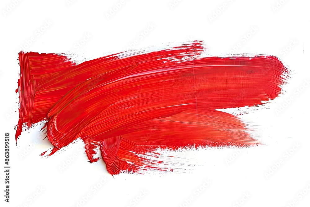 Red brush stroke isolated on white background Red brush stroke isolated on white background
