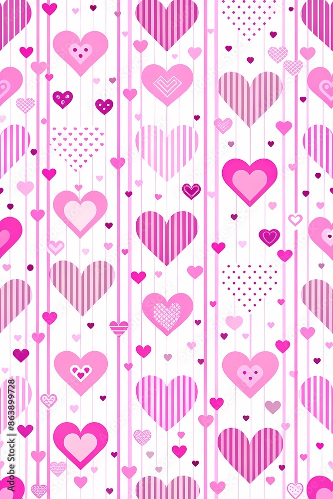 Seamless Valentine's Day Heart Pattern Background