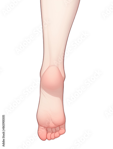 back view of right foot on transparent background