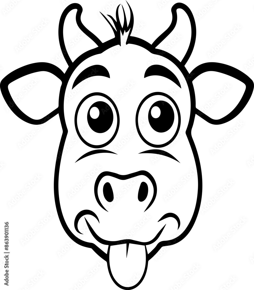 A cow with a tongue sticking out and a big smile on its face A cow with a tongue sticking out and a big smile on its face