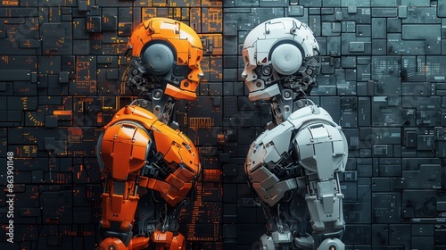 Face-Off Between Two Futuristic Robots