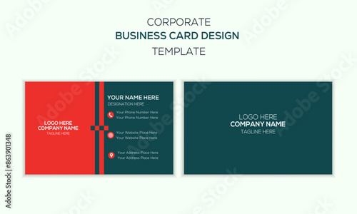 Creative and modern double sided business card templet design, Colorful business card design