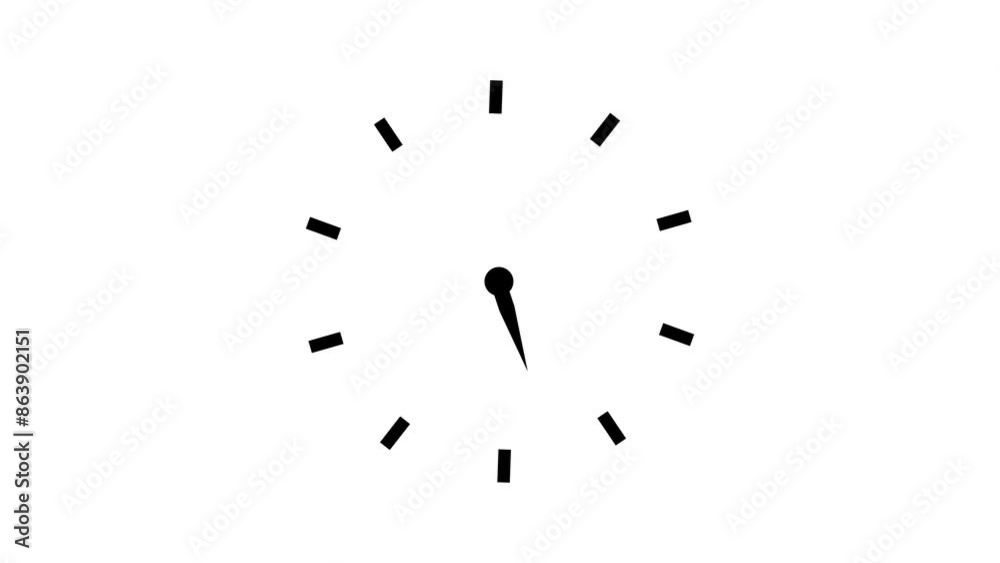 Clock icon. Back black background 4k animation. Clock icon. Back black background 4k animation.