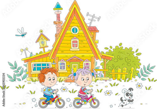 Funny little girl and boy f...