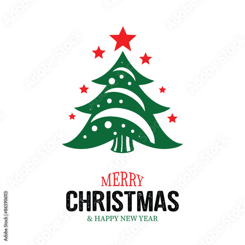Merry Christmas and Happy New Year Vector Design. EPS10