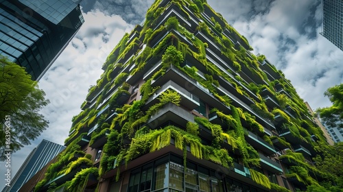 Eco-friendly building in the modern city 