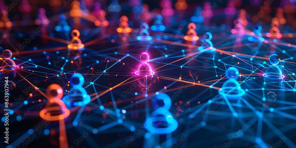 Virtual Network of Connections with Glowing Nodes in Digital Web Virtual Network of Connections with Glowing Nodes in Digital Web