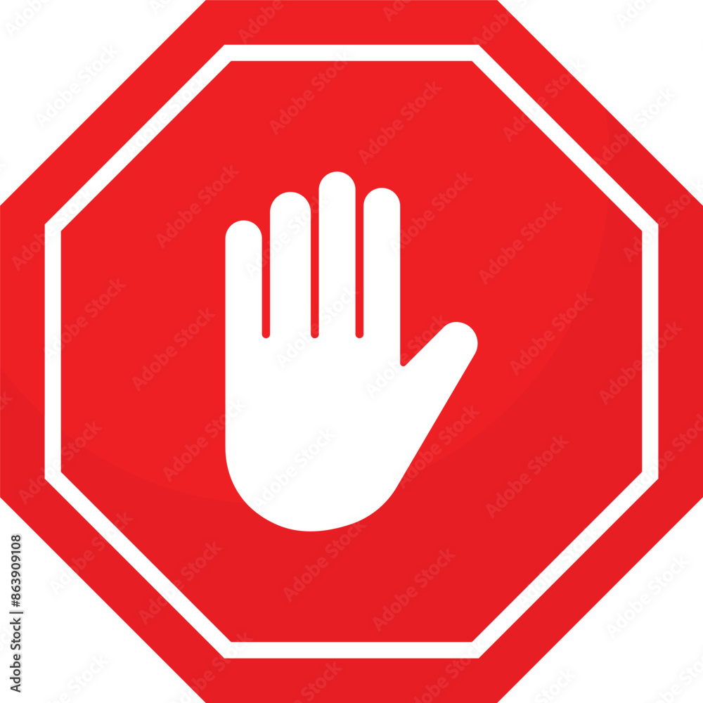 Obraz premium stop hand sign vector printable design eps 10