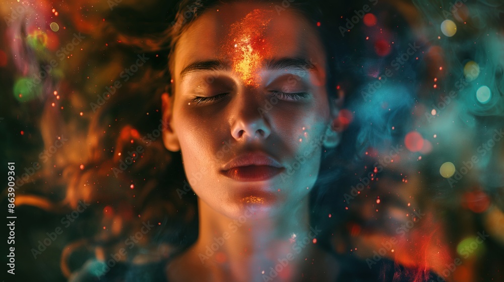energy around a meditating woman energy around a meditating woman