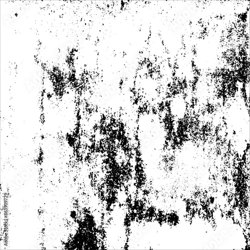 Wallpaper Mural Shabby grunge texture of a concrete wall with moldy putty. Distressed overlay effect. Old scratched wall background. Vector black and white illustration Torontodigital.ca