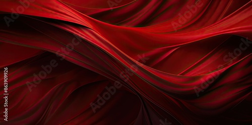 Abstract Red Swirling Background - 3D Digital Art