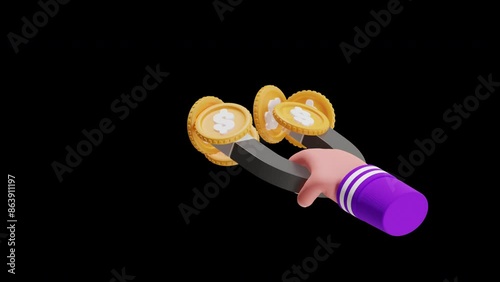 Wallpaper Mural 3D Animation of Magnetic Coins stick to metal surfaces | Alpha Channel Torontodigital.ca