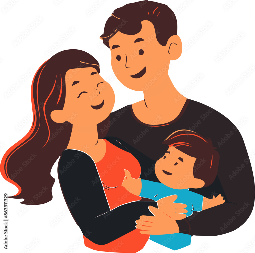 A man and woman are holding a baby A man and woman are holding a baby