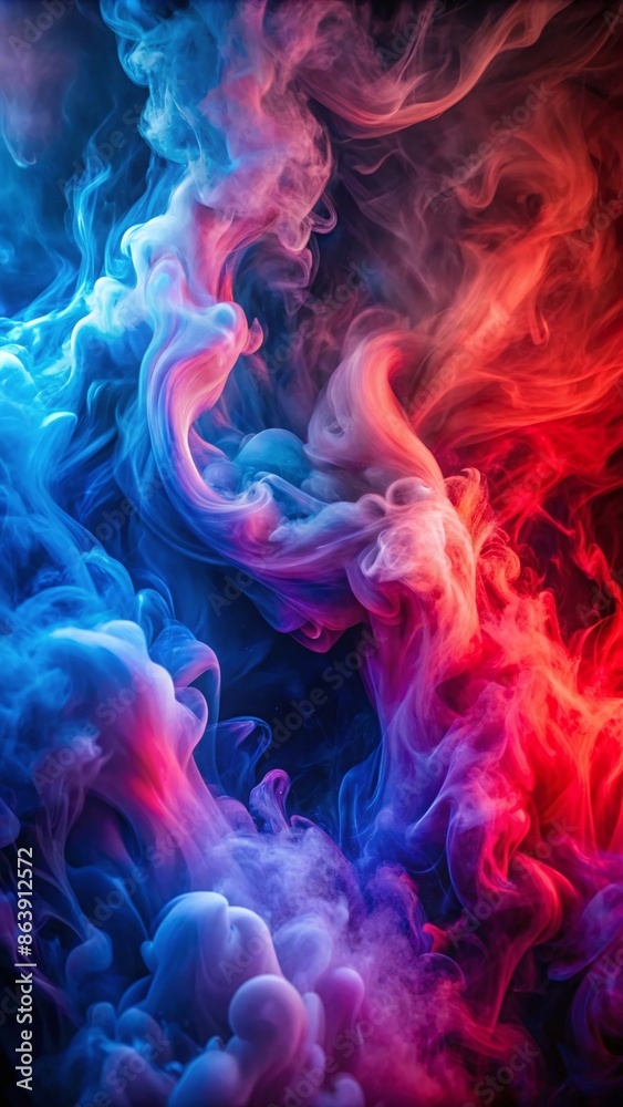 Dramatic Smoke and Fog Background in Vivid Red and Blue Dramatic Smoke and Fog Background in Vivid Red and Blue