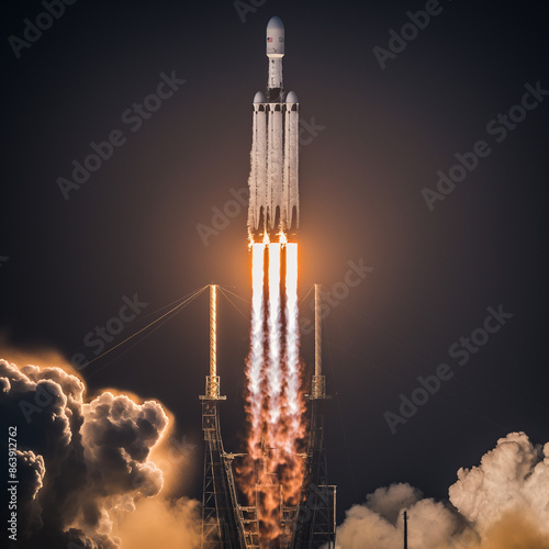 A powerful Falcon Heavy roc...