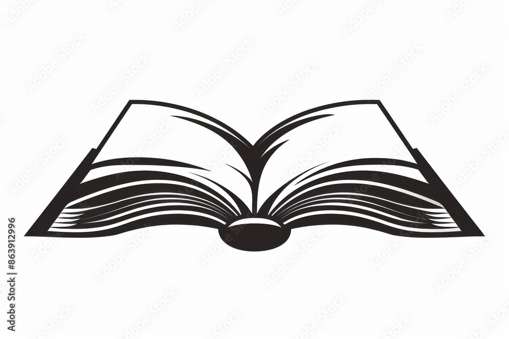 Serene silhouette of a book in light gray ambiance Serene silhouette of a book in light gray ambiance