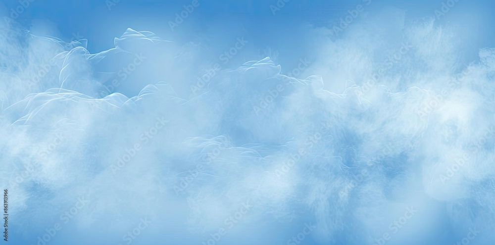 Abstract Blue Sky Background with White Clouds Illustration