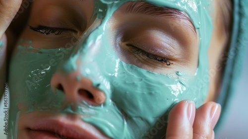 A close-up of a hand holding a face mask, showcasing the use of skincare products for promoting healthy and radiant skin.