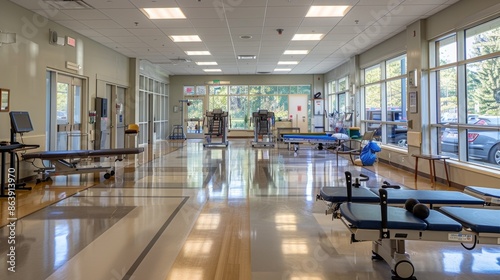 Wallpaper Mural A view of a rehabilitation center with patients exercising, showcasing the importance of physical therapy and recovery. Torontodigital.ca