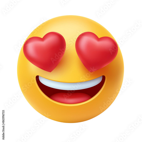 Smiling emoji with heart eyes. Perfect for Valentine's Day, romantic messages, and expressing love and affection.