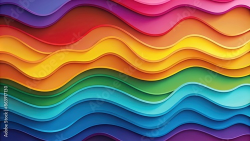 Colorful wavy background with paper cut style, colorful, wavy, background, paper cut, paper craft, vibrant, abstract