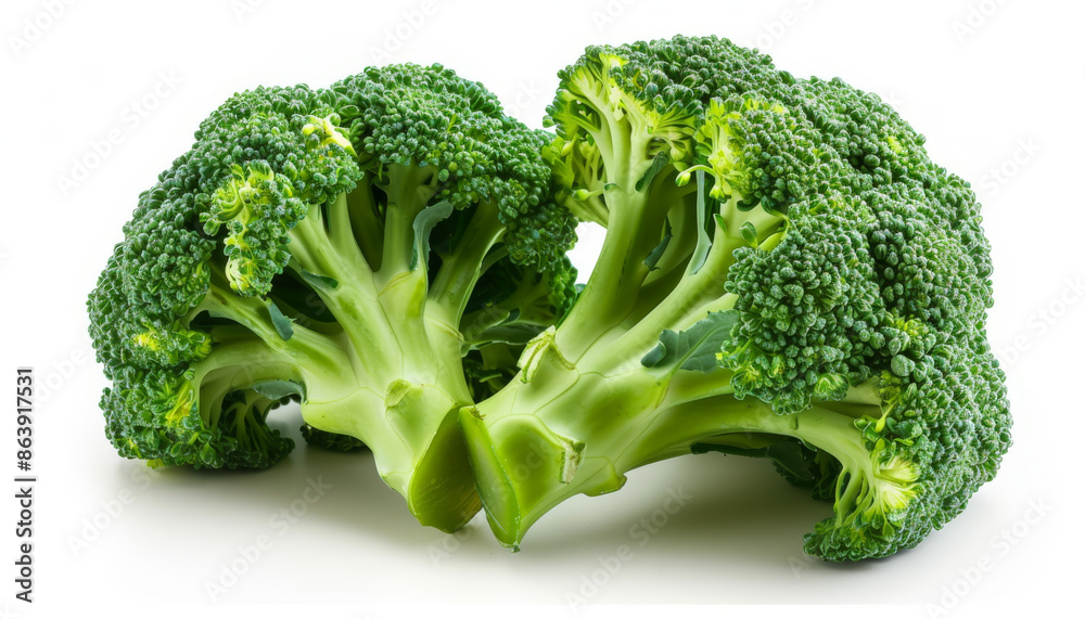 Fresh Green Broccoli Isolated on White Background Fresh Green Broccoli Isolated on White Background