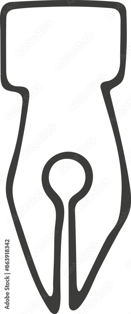 Hand drawn pen icon. Vector illustration, doodle style.
