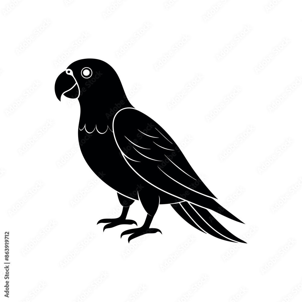 Simple parrot silhouette vector illustration.
Simple parrot silhouette vector illustration.