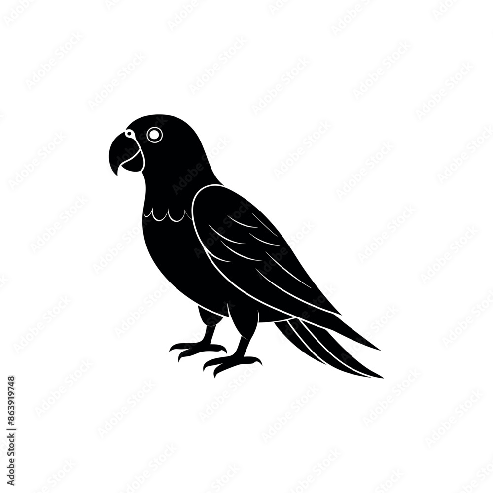 Fototapeta premium Simple parrot silhouette vector illustration. 