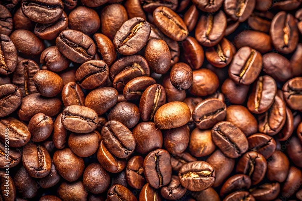 A heap of coffee beans stacked together, ready to be brewed into a delicious cup of coffee