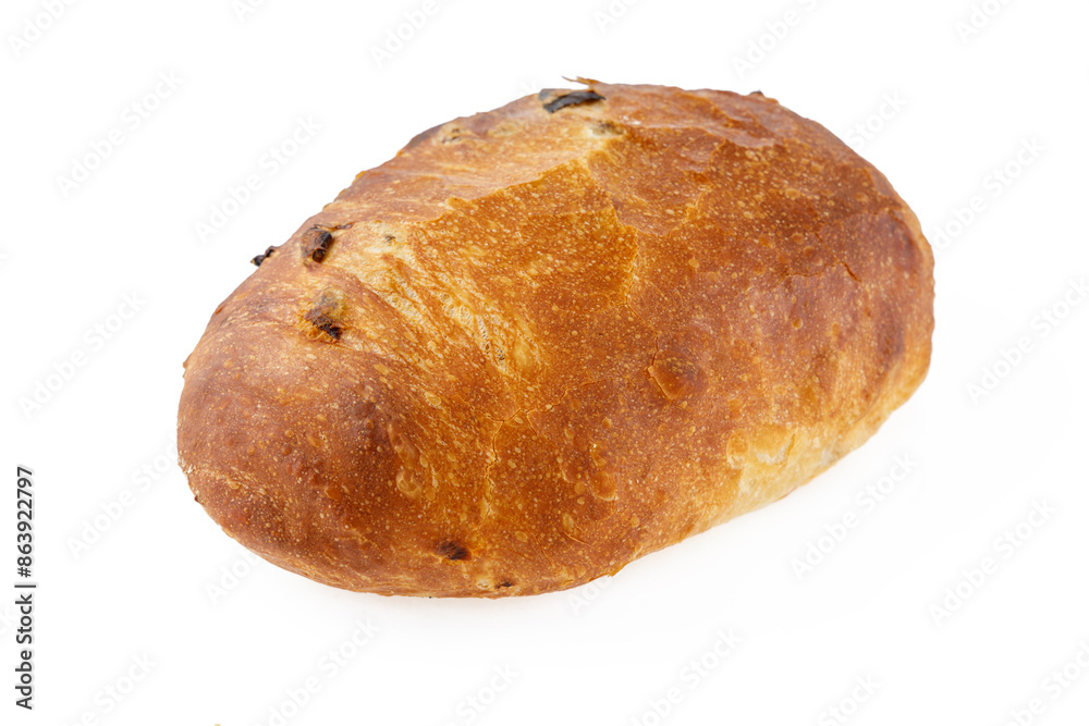 freshly baked bread with cheese and bacon on a white background 1 freshly baked bread with cheese and bacon on a white background 1