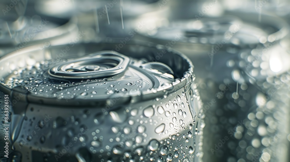 Frosted aluminum soda cans dripping with condensation. Frosted aluminum soda cans dripping with condensation.