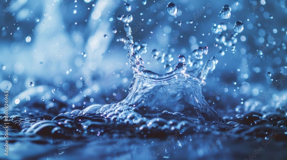 Water Splashing with Droplets in Motion Water Splashing with Droplets in Motion