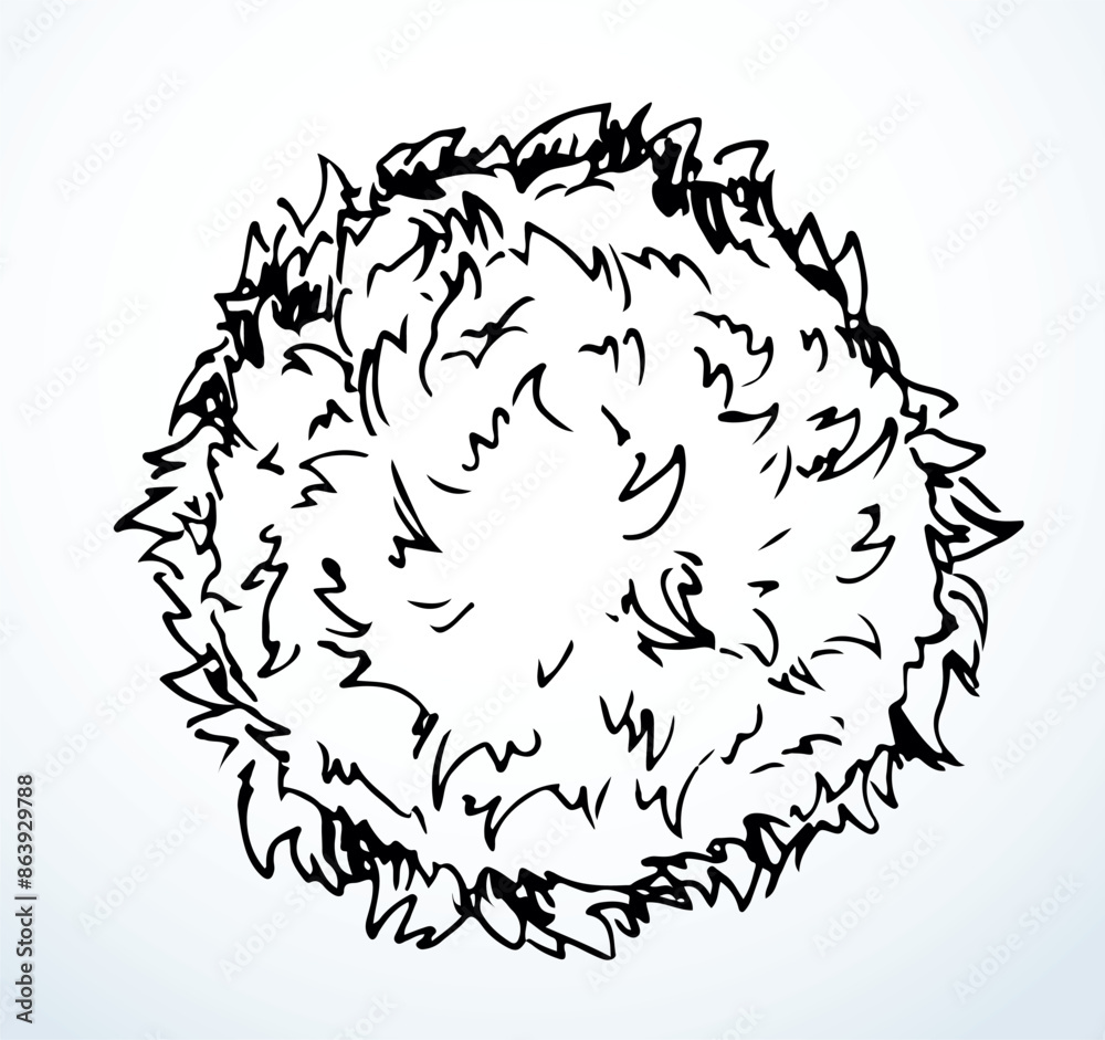 Vector drawing. Big round sun icon Vector drawing. Big round sun icon